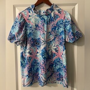 Simply southern NWT small blue crab blouse